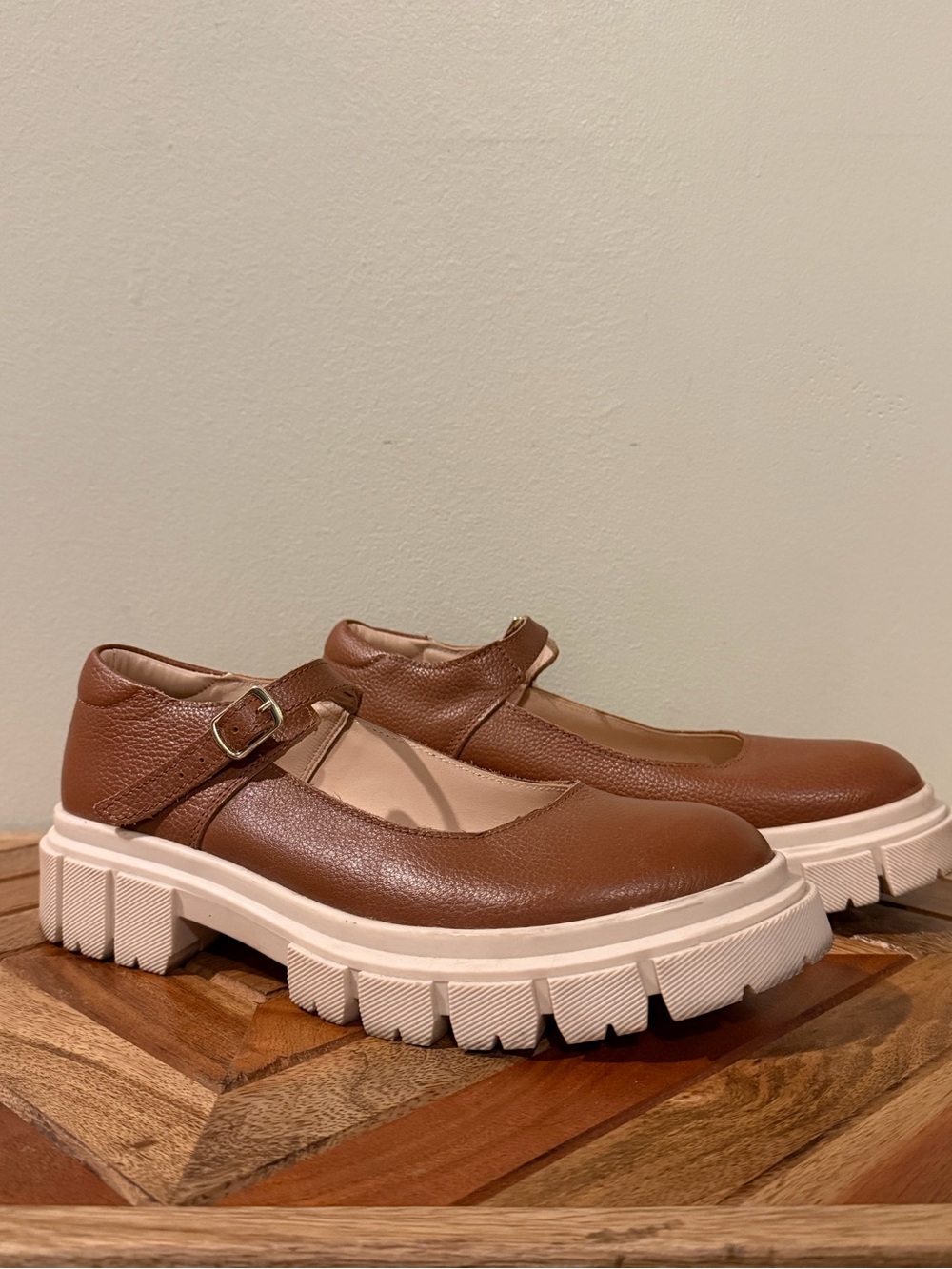 Seychelles x Piper & Scoot Brown Mary Jane Chunky Sole Mules